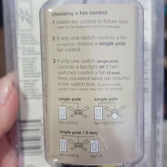 Lutron. Skylark White Fan Control & Dimmer. NWT - Picture 5 of 8